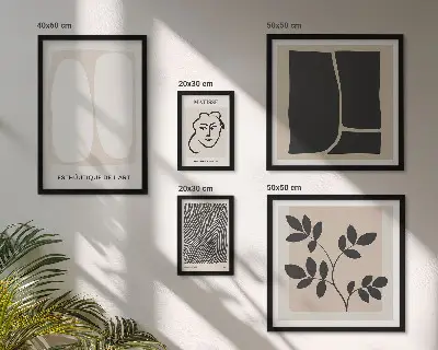 Set of 5 wall art pieces Stylish graphics minimalism lines