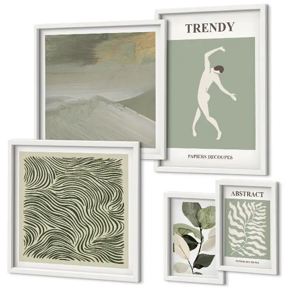 Gallery wall Stylish abstract plants