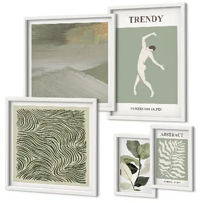 Gallery wall Stylish abstract plants