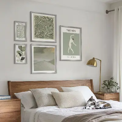Gallery wall Stylish abstract plants