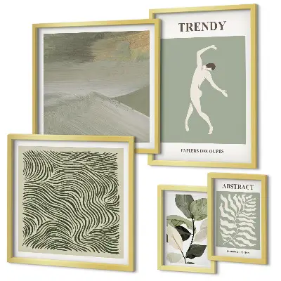 Gallery wall Stylish abstract plants