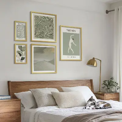 Gallery wall Stylish abstract plants