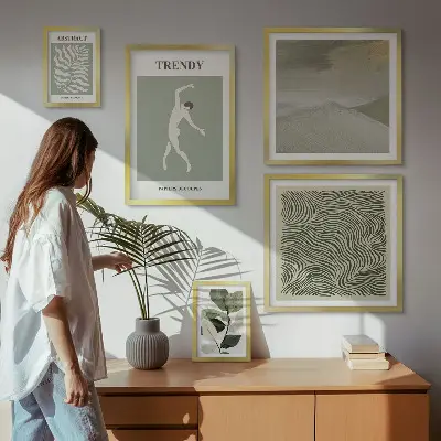 Gallery wall Stylish abstract plants