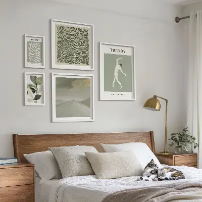 Gallery wall Stylish abstract plants