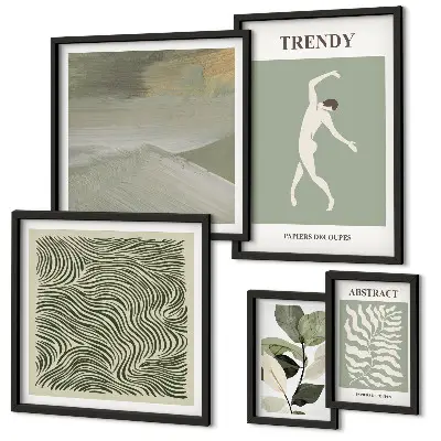 Gallery wall Stylish abstract plants