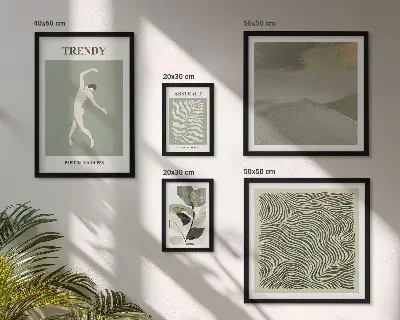 Gallery wall Stylish abstract plants