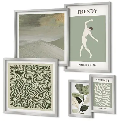 Gallery wall Stylish abstract plants
