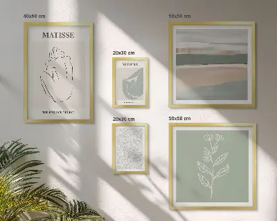 Set of 5 wall art pieces Stylish plant graphics