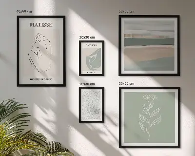 Set of 5 wall art pieces Stylish plant graphics