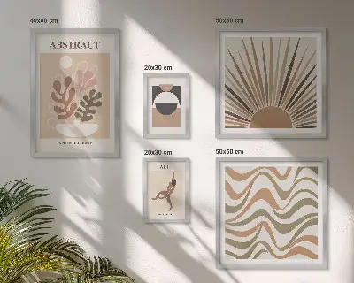 Gallery wall Stylish plant abstractions