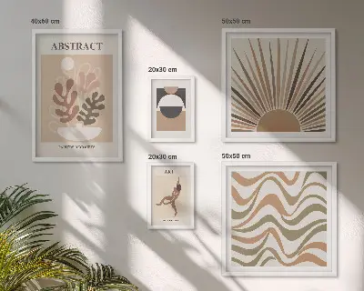 Gallery wall Stylish plant abstractions