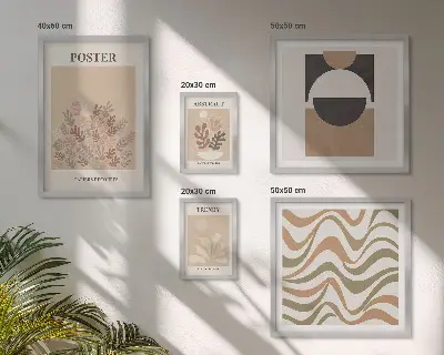 Framed photo set Stylish plant abstractions