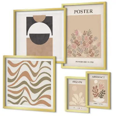 Framed photo set Stylish plant abstractions