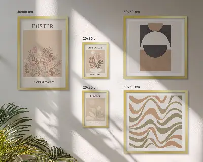 Framed photo set Stylish plant abstractions