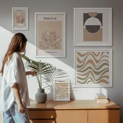Framed photo set Stylish plant abstractions
