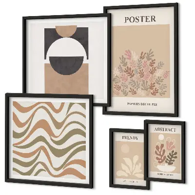 Framed photo set Stylish plant abstractions