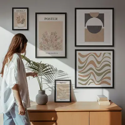 Framed photo set Stylish plant abstractions