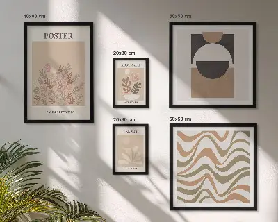 Framed photo set Stylish plant abstractions