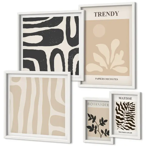 Gallery wall Stylish plant decorative motifs