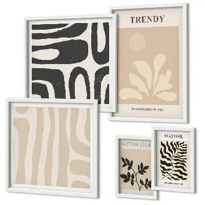 Gallery wall Stylish plant decorative motifs