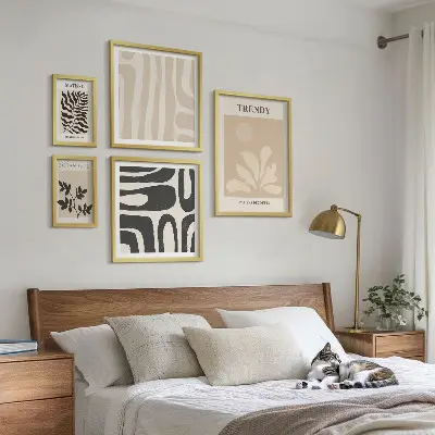 Gallery wall Stylish plant decorative motifs