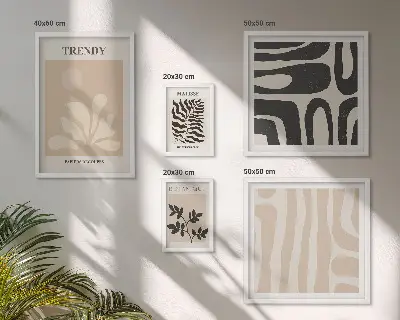 Gallery wall Stylish plant decorative motifs