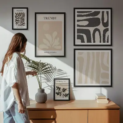 Gallery wall Stylish plant decorative motifs