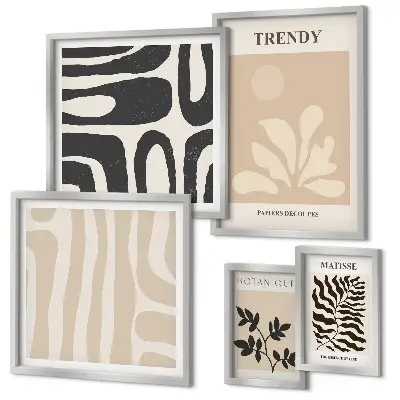Gallery wall Stylish plant decorative motifs