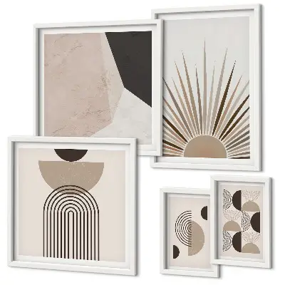 Framed photo set Abstract geometric forms