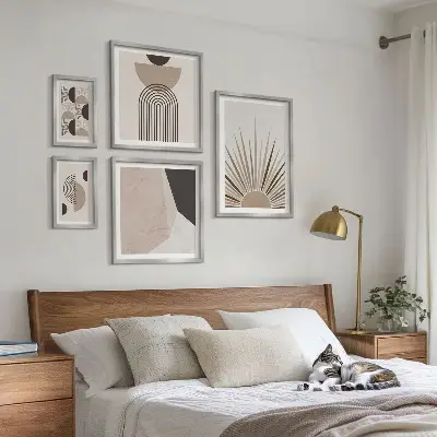 Framed photo set Abstract geometric forms