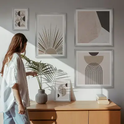 Framed photo set Abstract geometric forms