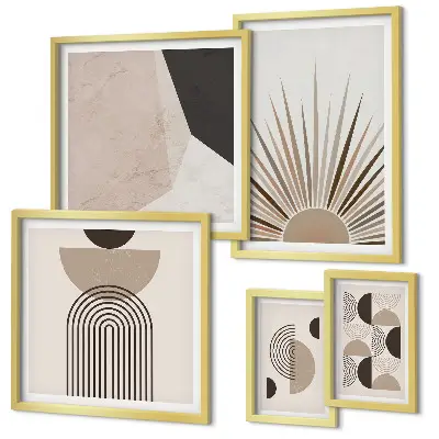 Framed photo set Abstract geometric forms