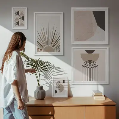 Framed photo set Abstract geometric forms