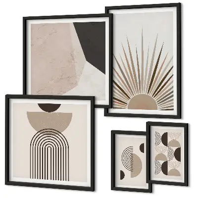 Framed photo set Abstract geometric forms