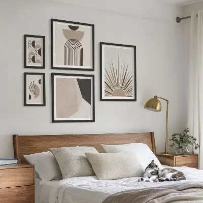 Framed photo set Abstract geometric forms
