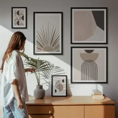 Framed photo set Abstract geometric forms