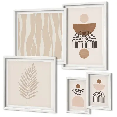 Set of 5 wall art pieces Abstract forms of nature