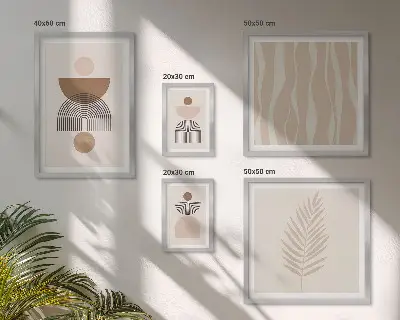 Set of 5 wall art pieces Abstract forms of nature
