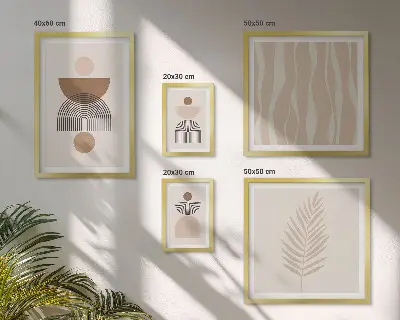 Set of 5 wall art pieces Abstract forms of nature