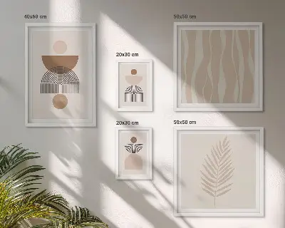 Set of 5 wall art pieces Abstract forms of nature