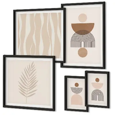 Set of 5 wall art pieces Abstract forms of nature