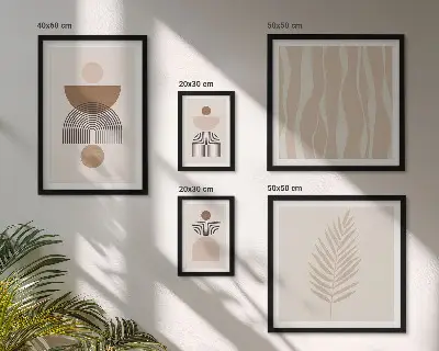 Set of 5 wall art pieces Abstract forms of nature