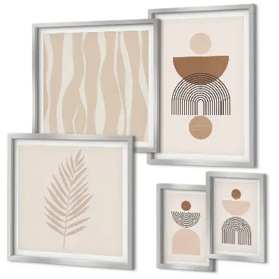 Abstract forms of nature wall art set of 5 pieces