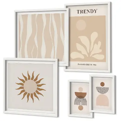 Gallery wall Stylish abstract decorations