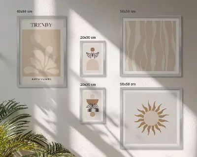 Gallery wall Stylish abstract decorations