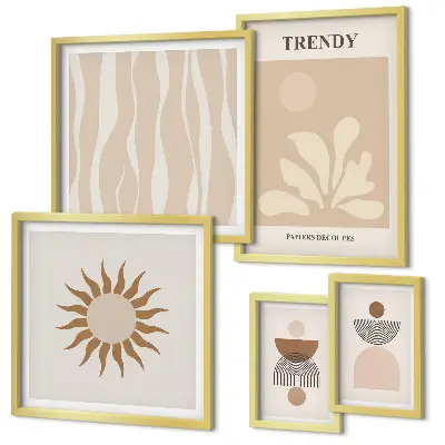 Gallery wall Stylish abstract decorations