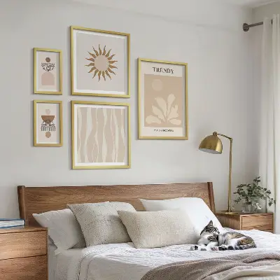 Gallery wall Stylish abstract decorations