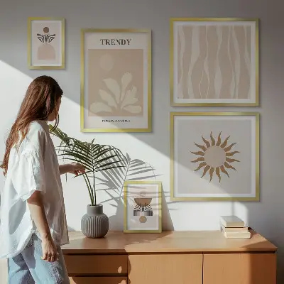 Gallery wall Stylish abstract decorations