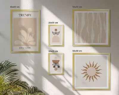 Gallery wall Stylish abstract decorations