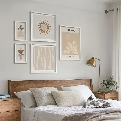 Gallery wall Stylish abstract decorations